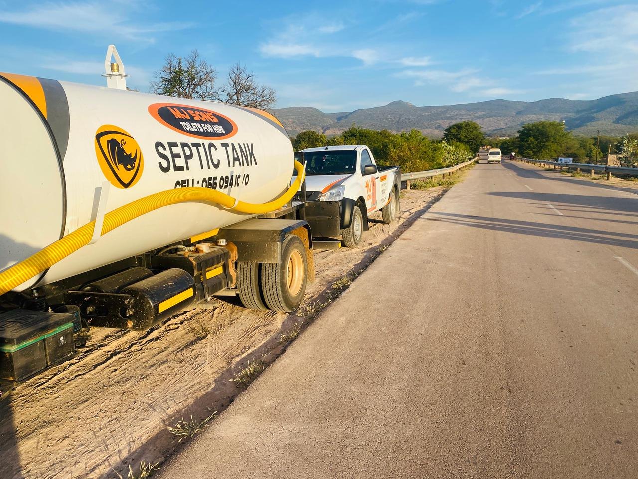 MJ Sons septic tank service truck